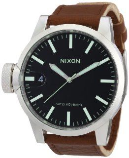 Nixon A127 2037 Mens Chronicle Black Saddle Watch at  Men's Watch store.