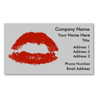 Red Pop Art Lipstick Lips Business Card Template