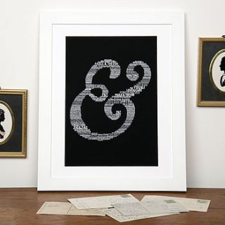 personalised couple's names ampersand print by hannah lloyd
