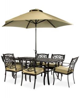 Grove Hill Outdoor 7 Piece Set 84 x 38 Dining Table and 6 Dining Chairs   Furniture