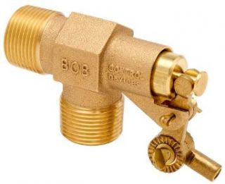Robert Manufacturing R400 3 Series Bob Brass Livestock Watering Float Valve Assembly with Stem and Swivel, 1/2" NPT Male Inlet x 1/2" NPT Male Outlet, 125 psi Pressure Industrial Float Valves