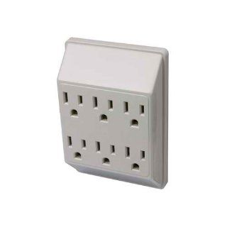 ELECTRONICAL  6 Outlet Grounding Wall Tap AC125V 15A 1875W Electronics