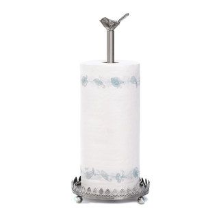 Silvertone Bird Paper Towel Holder Kitchen Storage