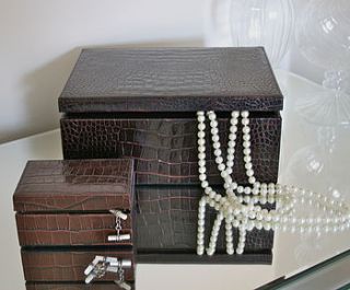 crocodile embossed jewellery box by anna bilton