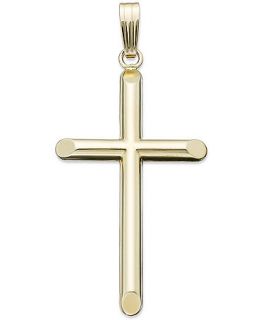 14k Gold Charm, Hollow Tube Cross Pendant   Jewelry & Watches