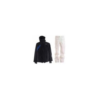 DC Helix Jacket Black w/ Burton Ronin Cargo Snowboard Pant Bright White jacket pkg 893