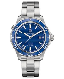 TAG Heuer Mens Swiss Automatic Aquaracer 500m Calibre 5 Stainless Steel Bracelet Watch 41mm WAK2111.BA0830   Watches   Jewelry & Watches
