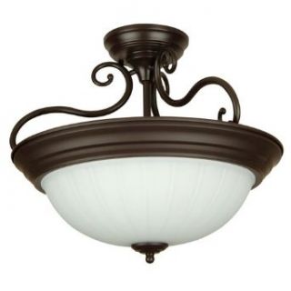 Craftmade X124 OB Bowl Semi Flush Mount Light with Frosted Melon Glass Shades, Oiled Bronze Finish   Close To Ceiling Light Fixtures  