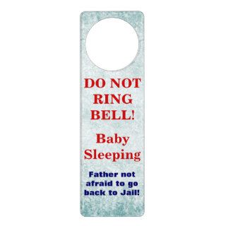 Funny Baby Sleeping Do Not Ring Bell  door hangers