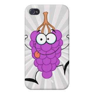 silly cute funny purple grapes cartoon character iPhone 4 cases