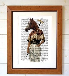 polo horse portrait dictionary print by fabfunky
