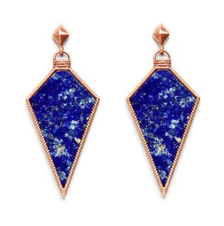 atiin lapis rose gold earrings by apache rose london
