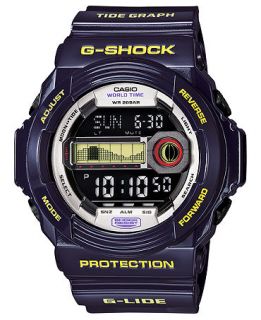 G Shock Mens Digital Tide Graph Purple Resin Strap Watch 52x55mm GLX150B 6   Watches   Jewelry & Watches