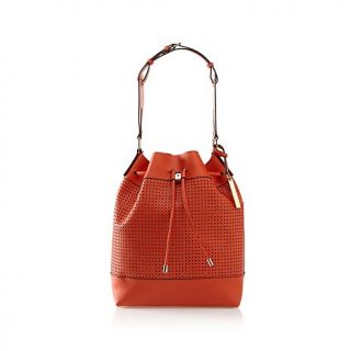 Vince Camuto "Colby" Laser Cut Leather Drawstring Hobo