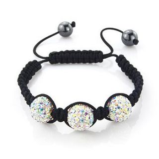 three ball crystal friendship bracelet by lovethelinks