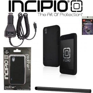 Incipio LG Marquee LS855/Ignite AS855/Optimus Black feather Ultralight Hard Shell Case, Black , Part # LGE 122. with Heavy Duty Car Charger, Stylus Pen and Radiation Shield. Cell Phones & Accessories