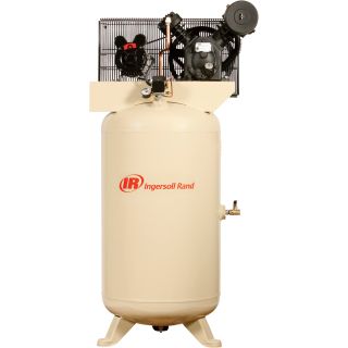 Ingersoll Rand Type-30 Reciprocating Air Compressor — 5 HP, 80 Gallon, 230 Volt 3 Phase, Model# 2340N5-V  19 CFM   Below Air Compressors