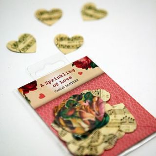 heart shaped table confetti by postbox party