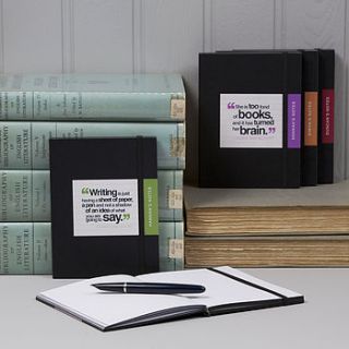 personalised quotation notebooks by quirky gift library