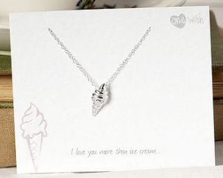'i love you more than ice cream…' necklace by kalk bay