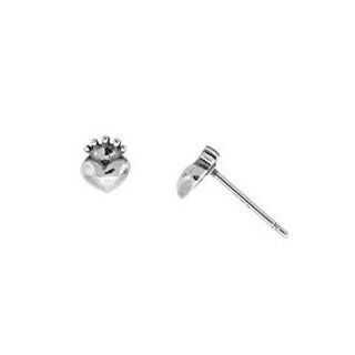 Boma Sterling Silver Heart With Crown Post Earrings Boma Sterling Silver Jewelry Jewelry