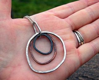 handmade organic copper and silver pendant by alison moore silver designs