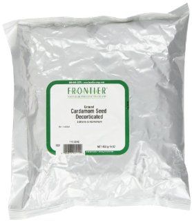 Frontier Ground Cardamom Seed, Decorticated, 16 Ounce Bag  Cardamom Seeds Spices And Herbs  Grocery & Gourmet Food