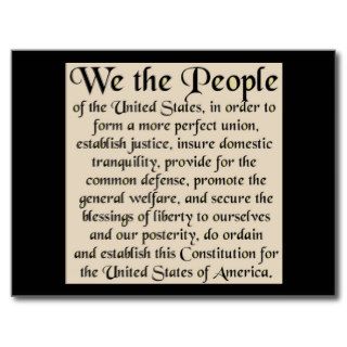 Preamble to The Constitution of the United States Postcards