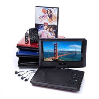 GPX 9" Portable DVD Player with Swivel Screen and 2 Movie DVD