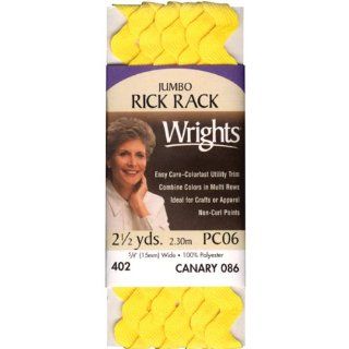 Wrights 117 402 086 Polyester Rick Rack Trim, Canary, Jumbo, 2.5 Yard