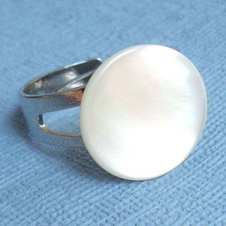 adjustable mother of pearl cocktail ring by storm in a teacup