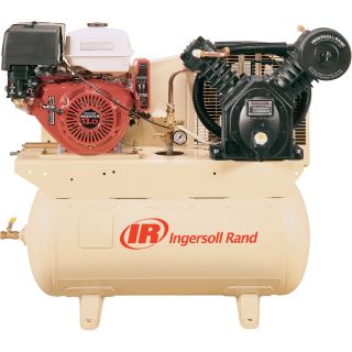 Ingersoll Rand 25 CFM @ 175 PSI, 13 HP Horizontal Air Compressor with Alternator, Model# 2475F13GH  Gas Powered Air Compressors