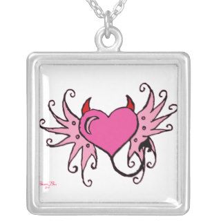 Flying Devil Heart Necklace