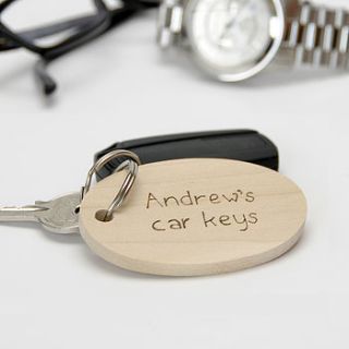 personalised key ring by cairn wood design