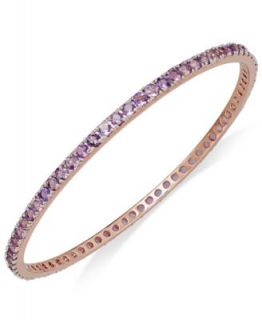 SIS by Simone I Smith Platinum over Sterling Silver Bracelet, Crystal and Purple Lucite Bangle   Bracelets   Jewelry & Watches