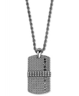 Mens Stainless Steel Necklace, Black Diamond Shield Pendant (1/2 ct. t.w.)   Necklaces   Jewelry & Watches