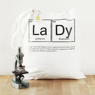 lady periodic table tote bag by newton and the apple