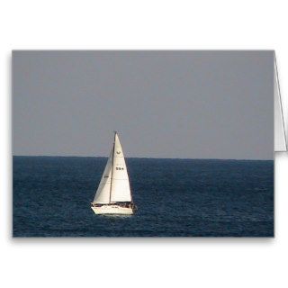 White Sailboat Template Card