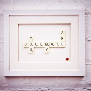 you are my soulmate scrabble art by copperdot