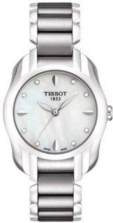 Tissot T Wave Round White Mother of Pearl Diamonds Quartz Trend Women's watch #T023.210.11.116.00 Watches