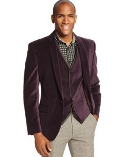 Tallia Orange Sportcoat, Purple Velvet Sportcoat Slim Fit   Blazers & Sport Coats   Men