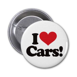 I Love Cars Buttons
