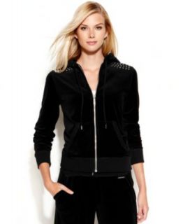 Calvin Klein Long Sleeve Velour Hoodie   Jackets & Blazers   Women