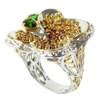 Michael Valitutti Two tone Multi Sapphire and Chrome Diopside Ring Michael Valitutti Gemstone Rings