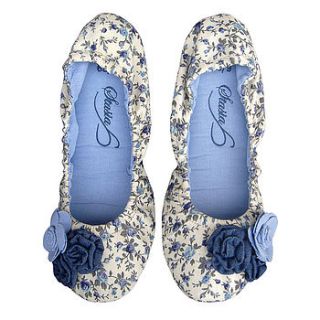 liberty blue elasticated pumps by stasia