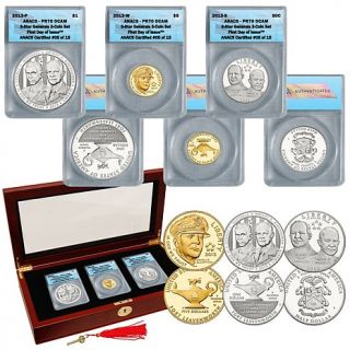 2013 PR70 First Day of Issue Limited Edition of 15 3 piece 5 Star Generals Coin