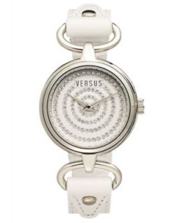 Versus by Versace Watch, Womens Logo Diamond Accent Black Leather Strap 34mm 3C7120 0000   Watches   Jewelry & Watches