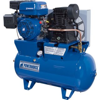 Powerhorse Gas-Powered Stationary Air Compressor — 30-Gallon, 414cc Engine, Electric Start  Gas Powered Air Compressors