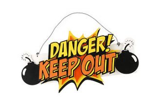 'danger keep out' door hanger by little ella james