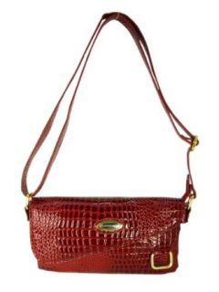 Vecceli Italy Alligator Skin Embossed Red Sling Handbag Designed by Ronella Lucci SL 109CROCRED Clothing